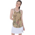 Flowers, Branches, Desenho, Edge, Leaves Racer Back Mesh Tank Top