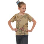 Flowers, Branches, Desenho, Edge, Leaves Kids  Mesh Piece T-Shirt