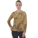 Flowers, Branches, Desenho, Edge, Leaves Women s Long Sleeve Raglan T-Shirt