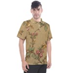 Flowers, Branches, Desenho, Edge, Leaves Men s Polo T-Shirt