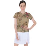 Flowers, Branches, Desenho, Edge, Leaves Women s Sports Top