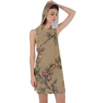 Flowers, Branches, Desenho, Edge, Leaves Racer Back Hoodie Dress