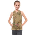 Flowers, Branches, Desenho, Edge, Leaves Kids  Sleeveless Hoodie