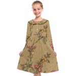 Flowers, Branches, Desenho, Edge, Leaves Kids  Midi Sailor Dress