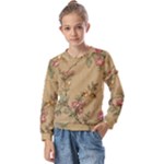 Flowers, Branches, Desenho, Edge, Leaves Kids  Long Sleeve T-Shirt with Frill 