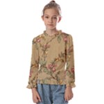 Flowers, Branches, Desenho, Edge, Leaves Kids  Frill Detail T-Shirt