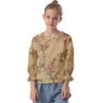 Flowers, Branches, Desenho, Edge, Leaves Kids  Cuff Sleeve Top