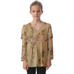 Kids  V Neck Casual Top 