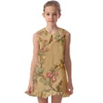 Flowers, Branches, Desenho, Edge, Leaves Kids  Pilgrim Collar Ruffle Hem Dress