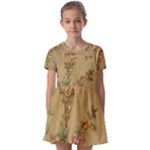 Flowers, Branches, Desenho, Edge, Leaves Kids  Short Sleeve Pinafore Style Dress