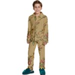 Flowers, Branches, Desenho, Edge, Leaves Kids  Long Sleeve Velvet Pajamas Set