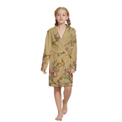 Flowers, Branches, Desenho, Edge, Leaves Kids  Long Sleeve Velvet Lounge Robe from ArtsNow.com