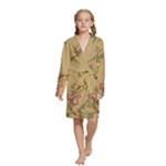 Flowers, Branches, Desenho, Edge, Leaves Kids  Long Sleeve Velvet Lounge Robe