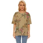 Flowers, Branches, Desenho, Edge, Leaves Oversized Basic T-Shirt