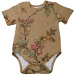 Flowers, Branches, Desenho, Edge, Leaves Baby Short Sleeve Bodysuit