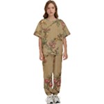 Flowers, Branches, Desenho, Edge, Leaves Kids  T-Shirt and Pants Sports Set