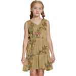 Flowers, Branches, Desenho, Edge, Leaves Kids  Sleeveless Tiered Mini Dress