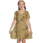 Flowers, Branches, Desenho, Edge, Leaves Kids  Short Sleeve Tiered Mini Dress