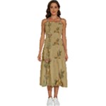 Flowers, Branches, Desenho, Edge, Leaves Sleeveless Shoulder Straps Boho Dress