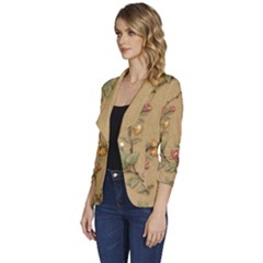 Women s One-Button 3/4 Sleeve Short Jacket 