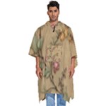 Flowers, Branches, Desenho, Edge, Leaves Men s Hooded Rain Ponchos