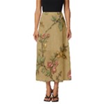 Flowers, Branches, Desenho, Edge, Leaves Classic Midi Chiffon Skirt