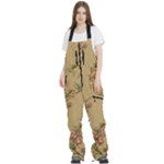 Flowers, Branches, Desenho, Edge, Leaves Women s Front Zip Ski And Snowboard Bib Pants