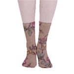 Flowers, Branches, Desenho, Edge, Leaves Smooth Crew Length Tube Socks