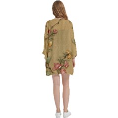 Open Front 3/4 Sleeve Batwing Chiffon Cardigan Kimono 