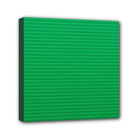 Green Lego Texture, Lego Background, Lego Texture, Green Mini Canvas 6  x 6  (Stretched) from ArtsNow.com