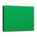 Green Lego Texture, Lego Background, Lego Texture, Green Canvas 14  x 11  (Stretched)