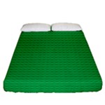 Green Lego Texture, Lego Background, Lego Texture, Green Fitted Sheet (Queen Size)