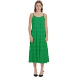 Green Lego Texture, Lego Background, Lego Texture, Green Casual Spaghetti Strap Midi Dress