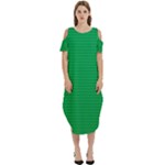 Green Lego Texture, Lego Background, Lego Texture, Green Cold Shoulder Loose Fit Dress With Pockets