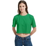 Green Lego Texture, Lego Background, Lego Texture, Green Women s Round Neck Short Sleeve Crop Top