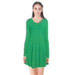 Green Lego Texture, Lego Background, Lego Texture, Green Long Sleeve V-neck Flare Dress