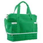 Green Lego Texture, Lego Background, Lego Texture, Green Sports Shoulder Bag with Shoes Compartment