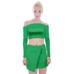 Green Lego Texture, Lego Background, Lego Texture, Green Off Shoulder Top with Mini Skirt Set