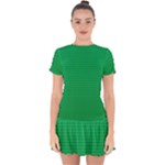 Green Lego Texture, Lego Background, Lego Texture, Green Drop Hem Mini Chiffon Dress