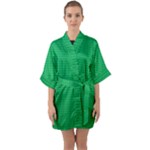 Green Lego Texture, Lego Background, Lego Texture, Green Half Sleeve Satin Kimono 