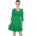 Green Lego Texture, Lego Background, Lego Texture, Green Quarter Sleeve Ruffle Waist Dress