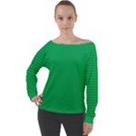 Green Lego Texture, Lego Background, Lego Texture, Green Off Shoulder Long Sleeve Velour Top