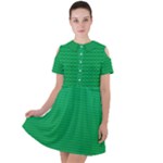 Green Lego Texture, Lego Background, Lego Texture, Green Short Sleeve Shoulder Cut Out Dress 