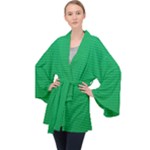 Green Lego Texture, Lego Background, Lego Texture, Green Long Sleeve Velvet Kimono 