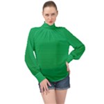 Green Lego Texture, Lego Background, Lego Texture, Green High Neck Long Sleeve Chiffon Top