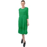 Green Lego Texture, Lego Background, Lego Texture, Green Ruffle End Midi Chiffon Dress