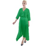 Green Lego Texture, Lego Background, Lego Texture, Green Quarter Sleeve Wrap Front Maxi Dress