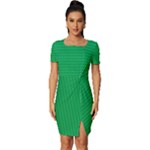 Green Lego Texture, Lego Background, Lego Texture, Green Fitted Knot Split End Bodycon Dress