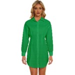 Green Lego Texture, Lego Background, Lego Texture, Green Womens Long Sleeve Shirt Dress