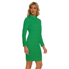 Long Sleeve Shirt Collar Bodycon Dress 